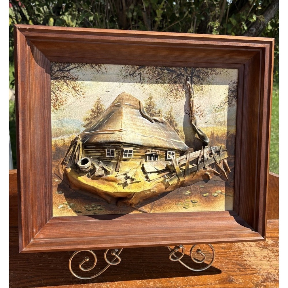 Vintage 3D Canvas Wall Art Landscape Spooky Cabin Dark Academia Halloween Moody